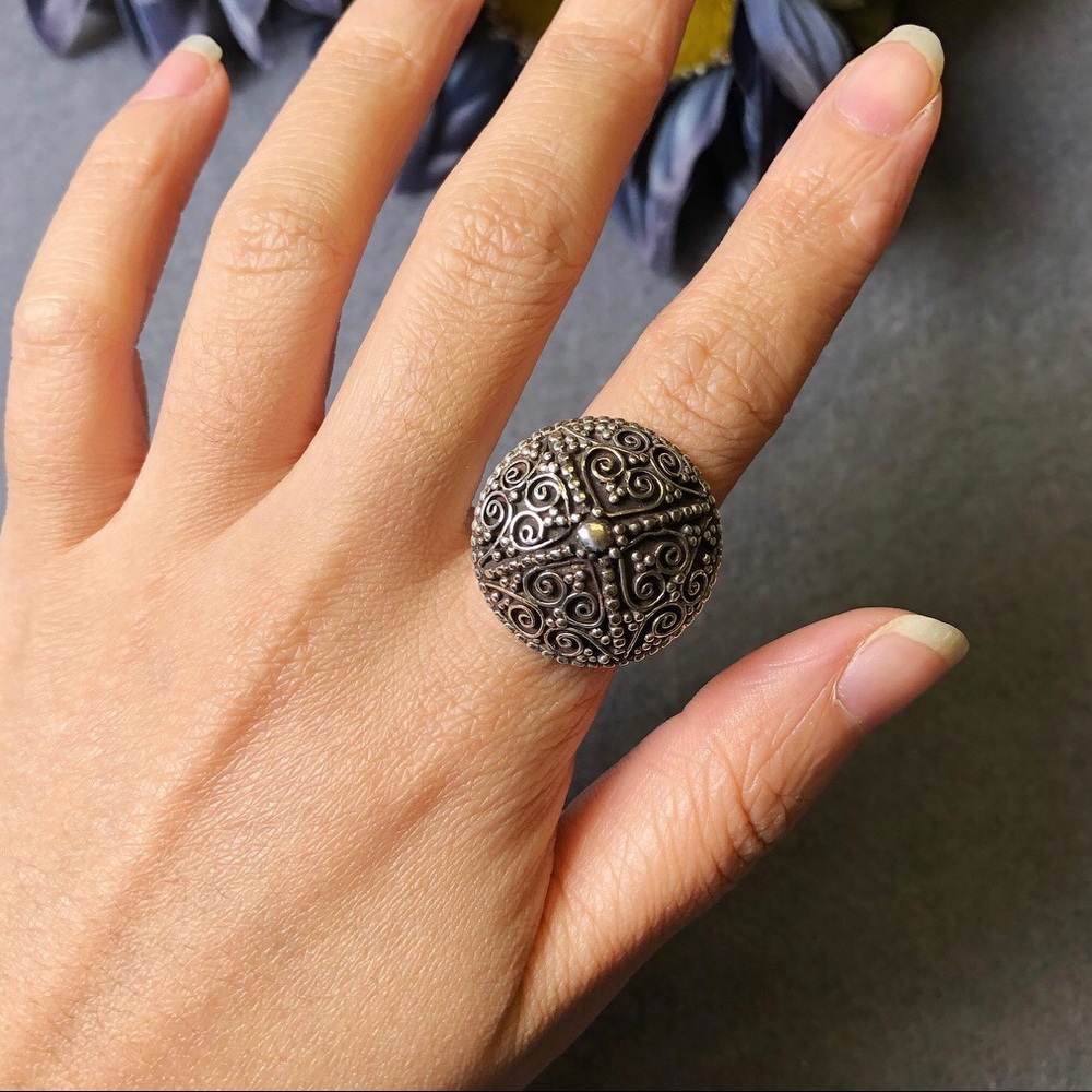 Clearancesterling Silver Engraved Ring - image 4